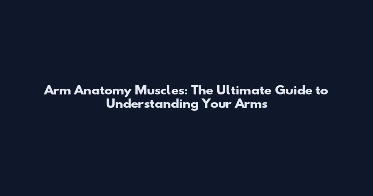 Arm Anatomy Muscles: The Ultimate Guide to Understanding Your Arms