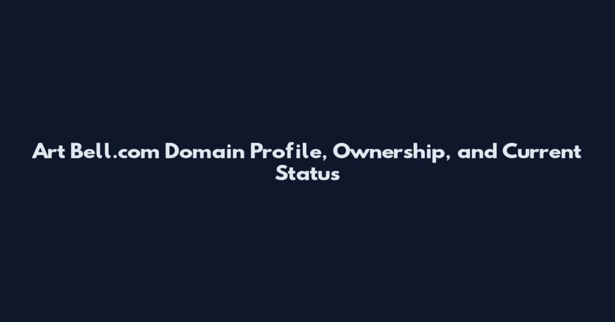 Art Bell.com Domain Profile, Ownership, and Current Status
