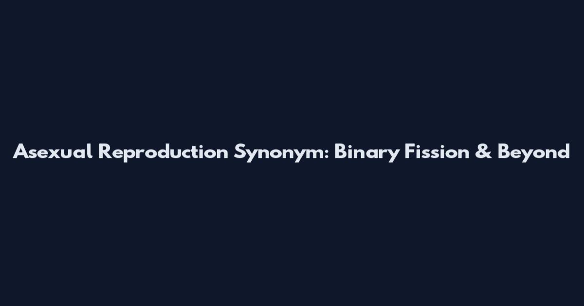 Asexual Reproduction Synonym: Binary Fission & Beyond