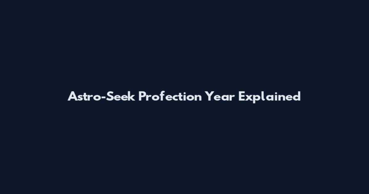 Astro-Seek Profection Year Explained