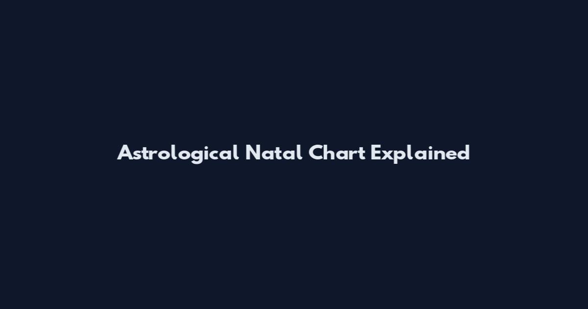 Astrological Natal Chart Explained