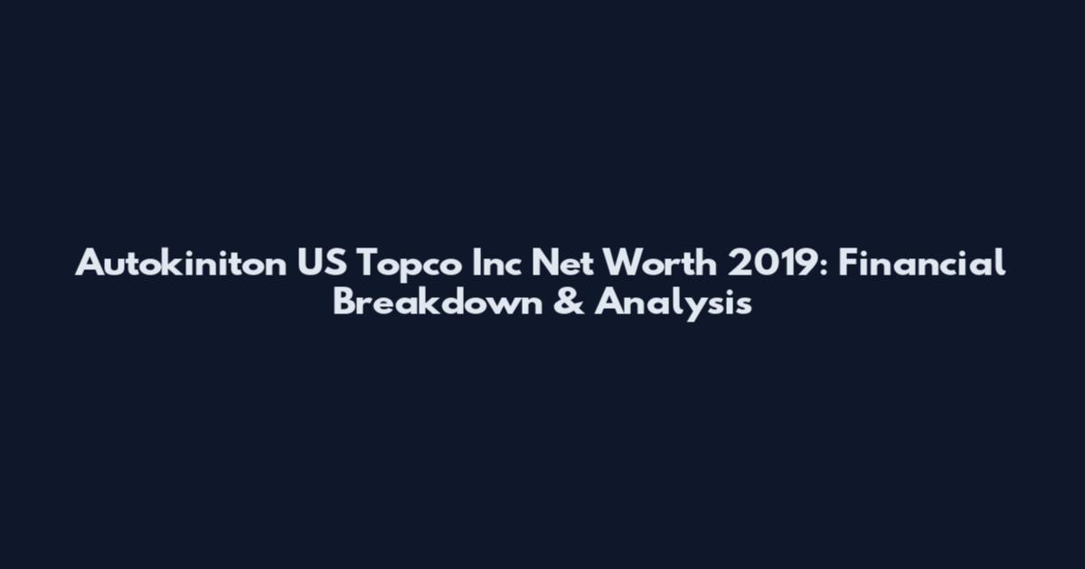 Autokiniton US Topco Inc Net Worth 2019: Financial Breakdown & Analysis