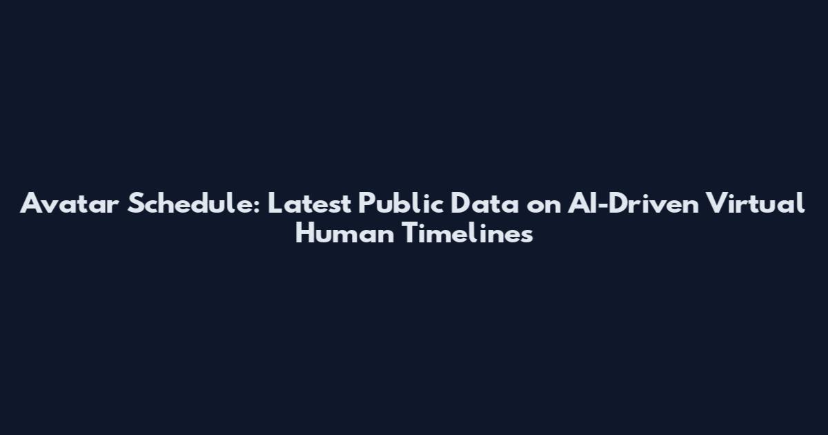 Avatar Schedule: Latest Public Data on AI-Driven Virtual Human Timelines