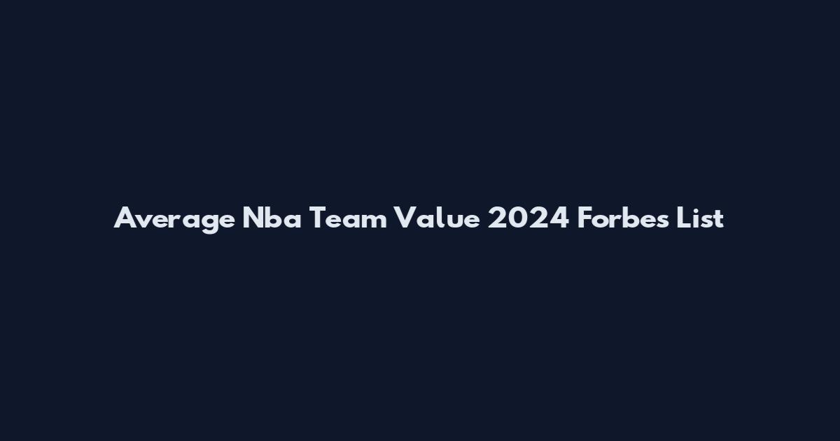 Average Nba Team Value 2024 Forbes List
