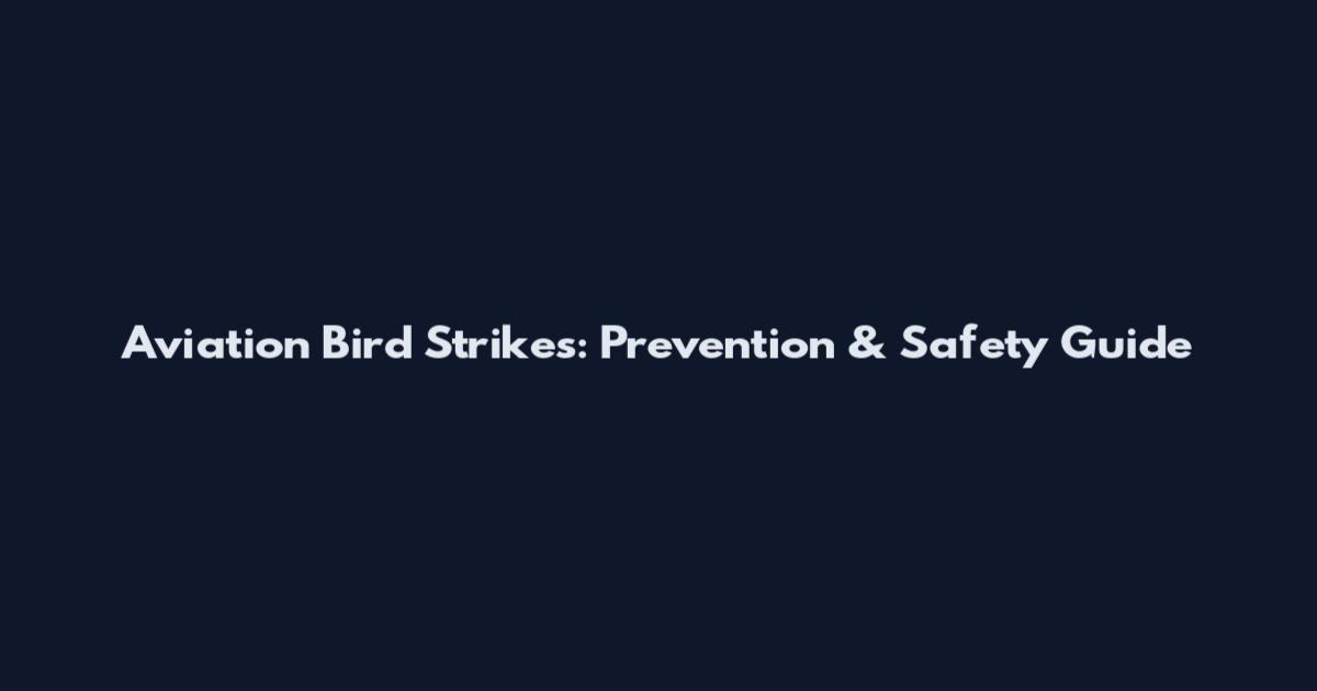 Aviation Bird Strikes: Prevention & Safety Guide