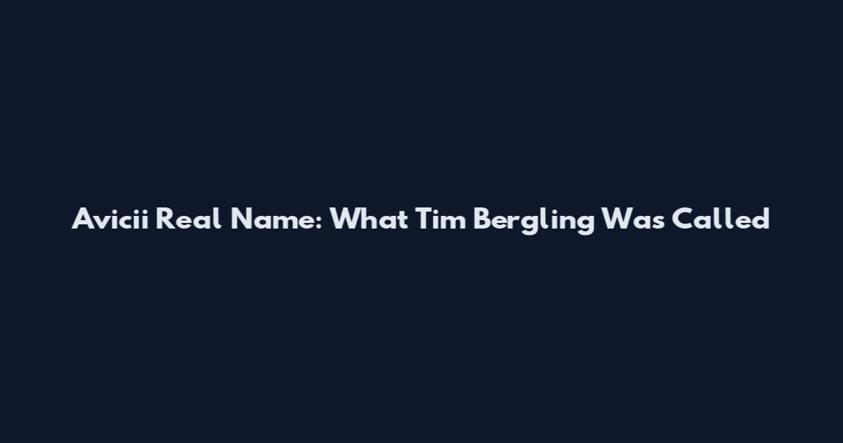 Avicii Real Name: What Tim Bergling Was Called