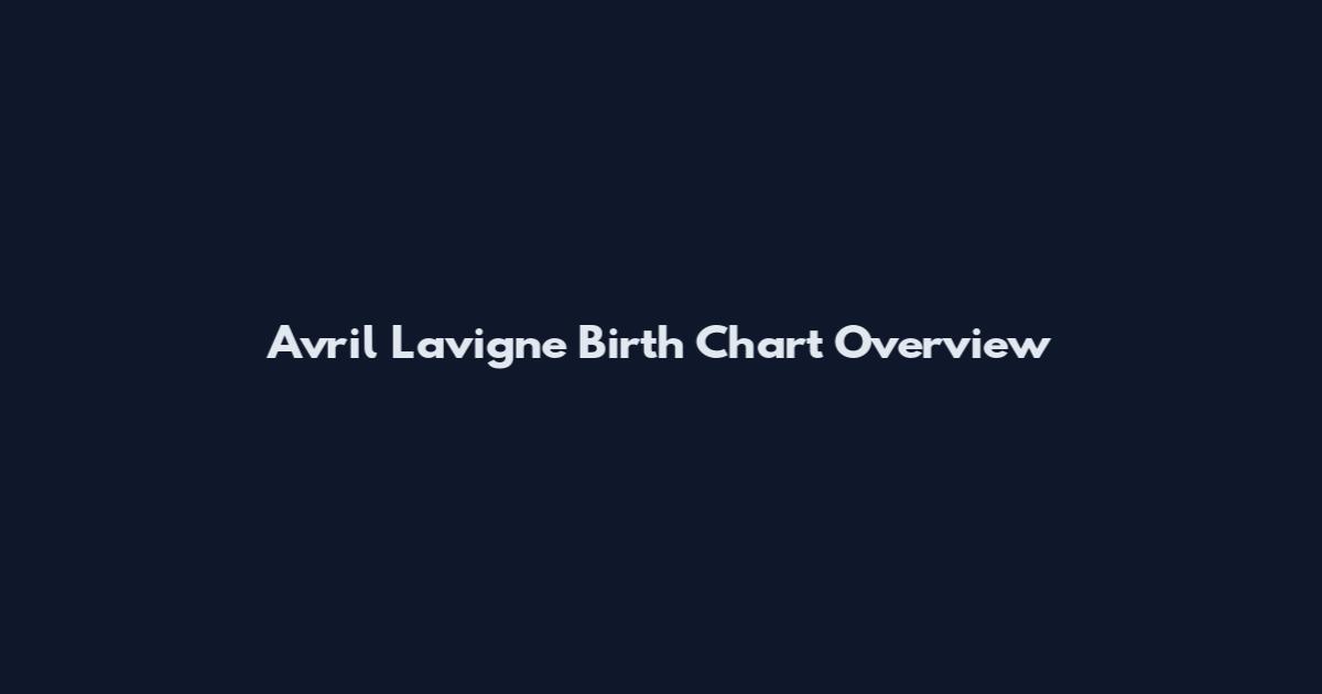Avril Lavigne Birth Chart Overview