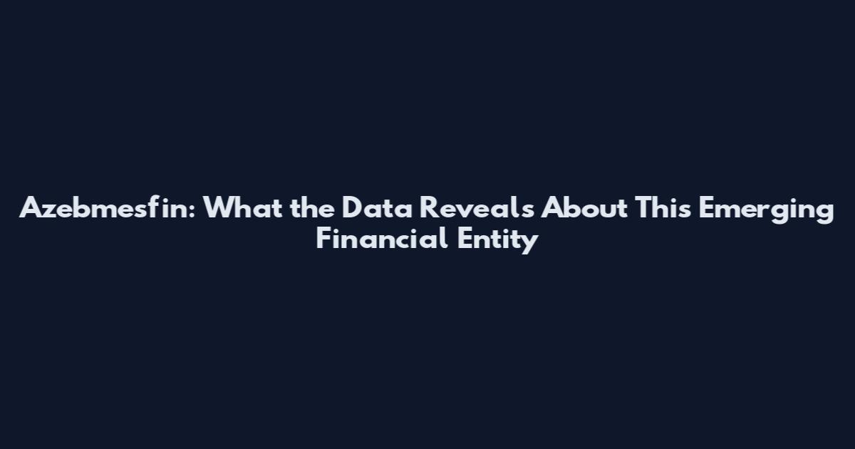 Azebmesfin: What the Data Reveals About This Emerging Financial Entity