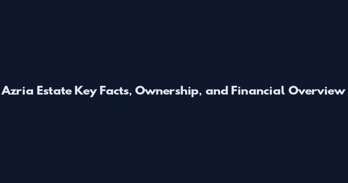 Azria Estate Key Facts, Ownership, and Financial Overview