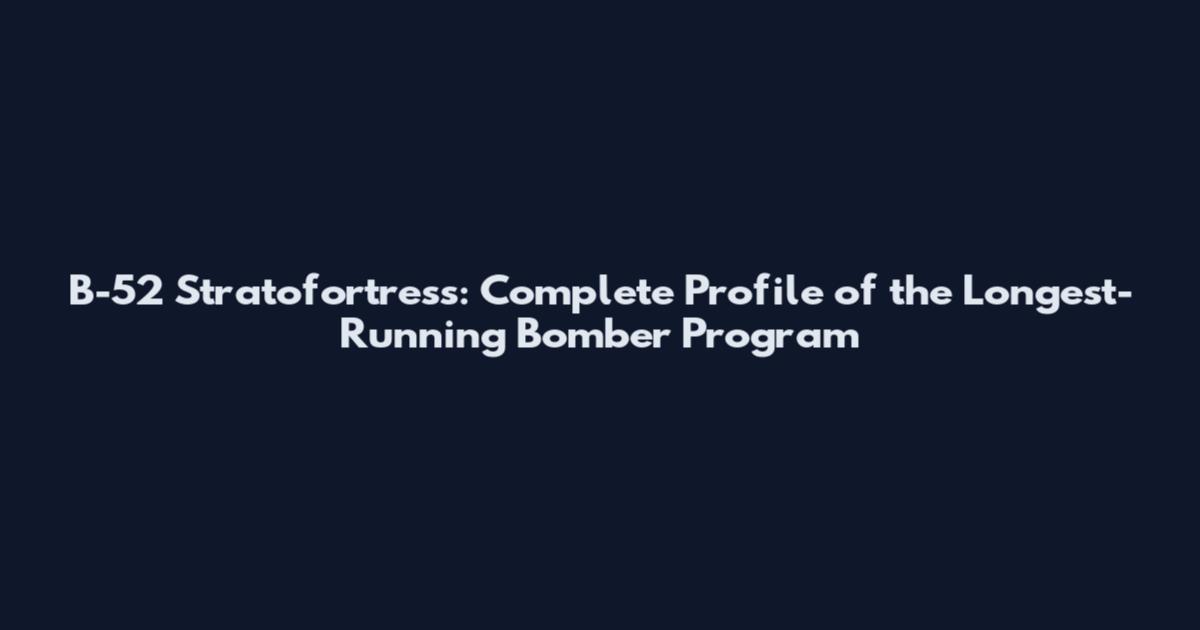 B-52 Stratofortress: Complete Profile of the Longest-Running Bomber Program