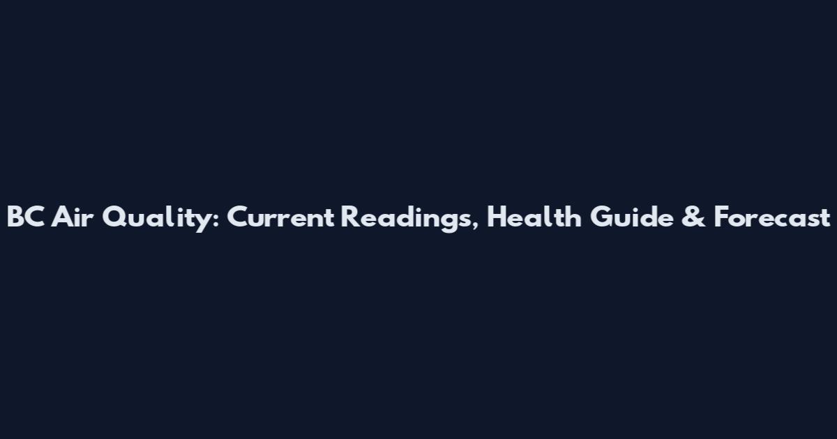 BC Air Quality: Current Readings, Health Guide & Forecast