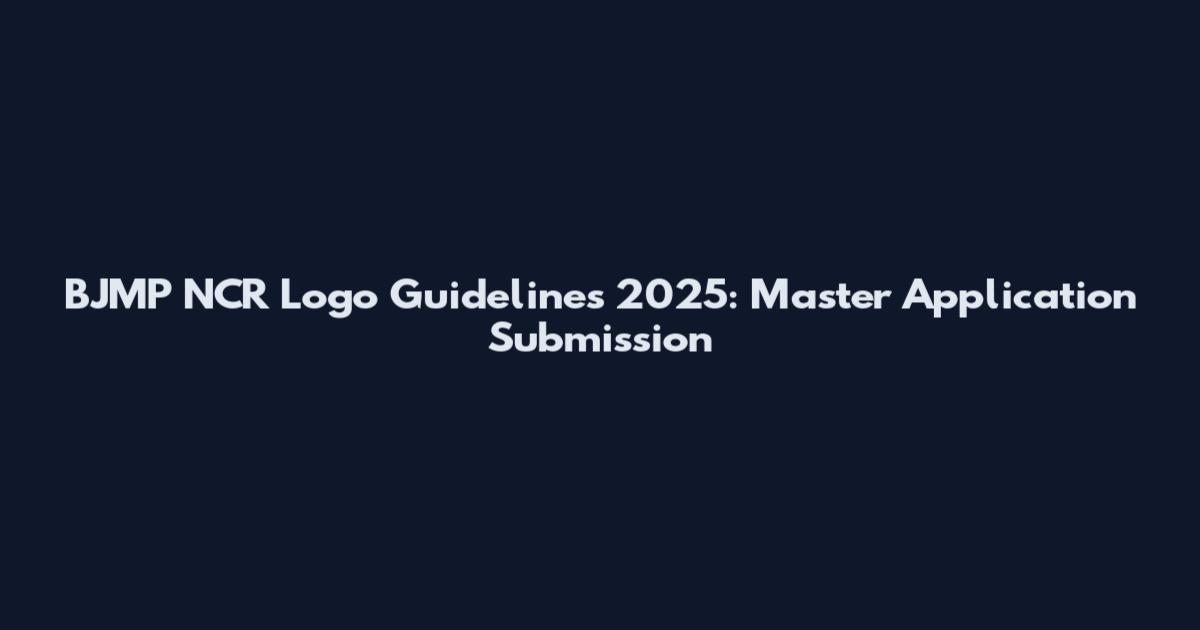 BJMP NCR Logo Guidelines 2025: Master Application Submission