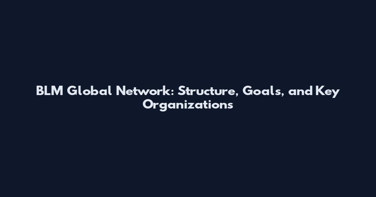 BLM Global Network: Structure, Goals, and Key Organizations