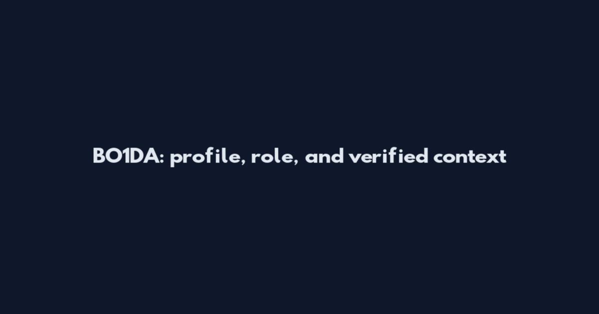 BO1DA: profile, role, and verified context