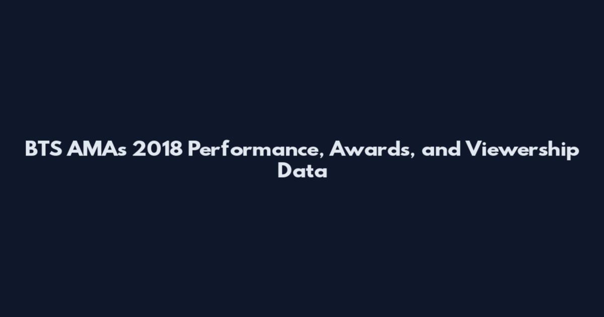 BTS AMAs 2018 Performance, Awards, and Viewership Data