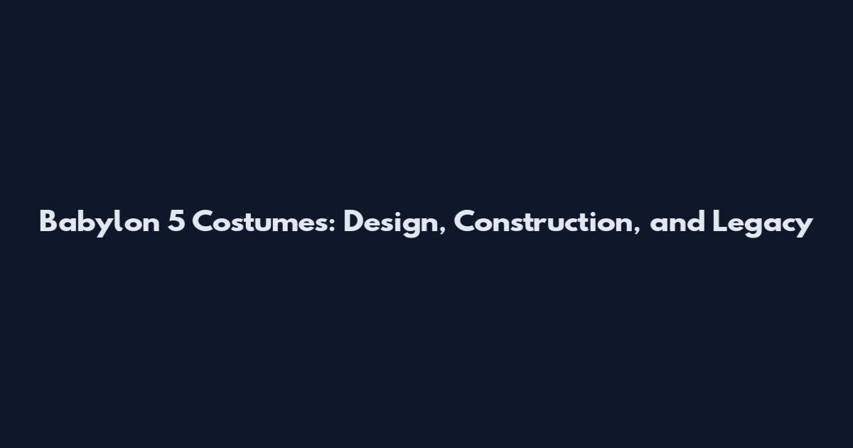 Babylon 5 Costumes: Design, Construction, and Legacy
