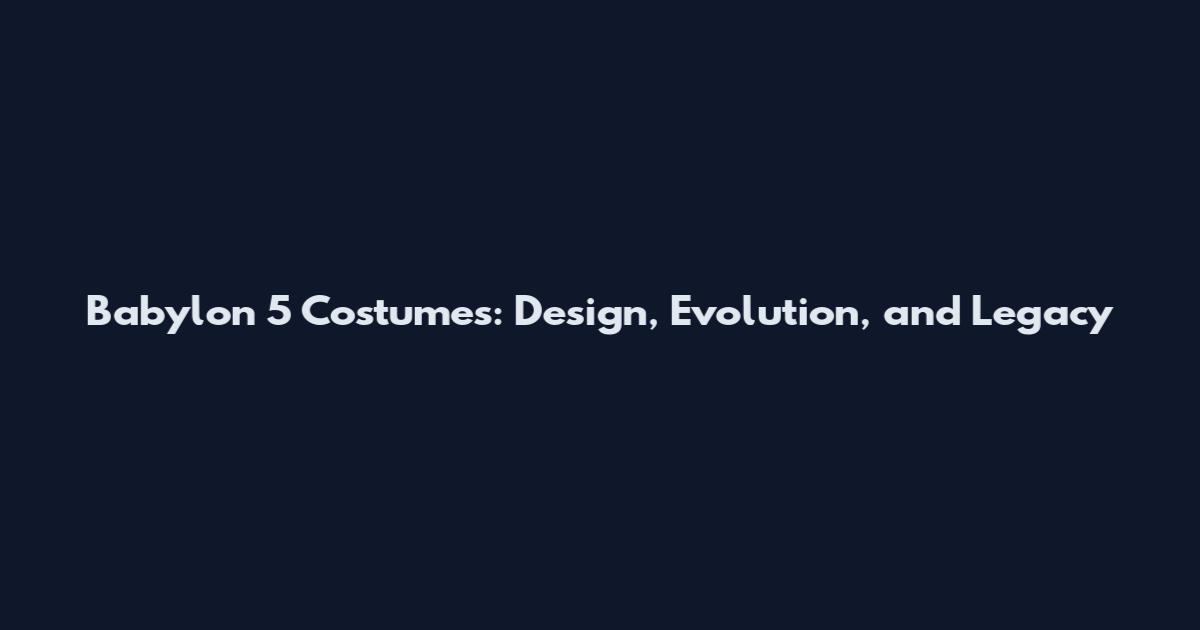 Babylon 5 Costumes: Design, Evolution, and Legacy