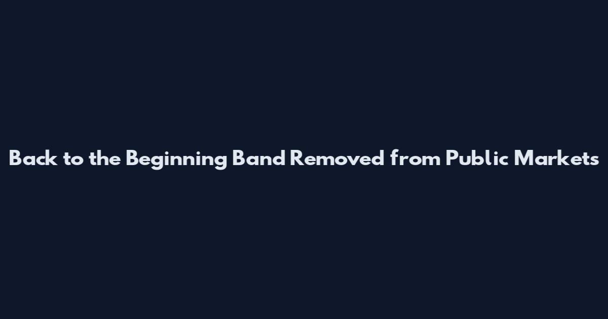Back to the Beginning Band Removed from Public Markets