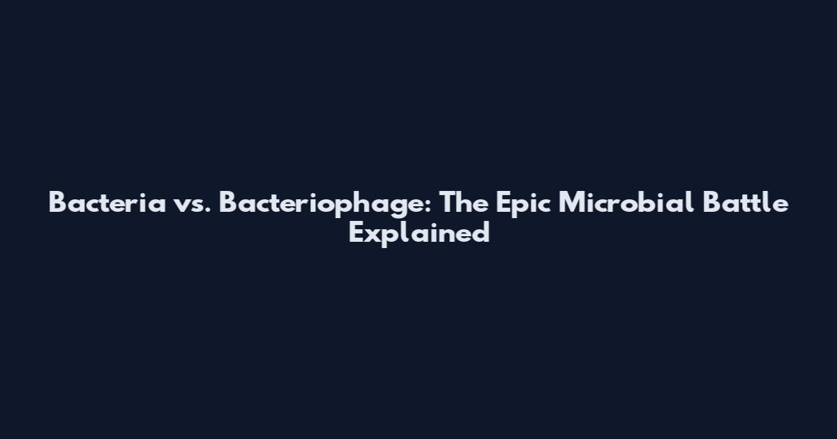 Bacteria vs. Bacteriophage: The Epic Microbial Battle Explained