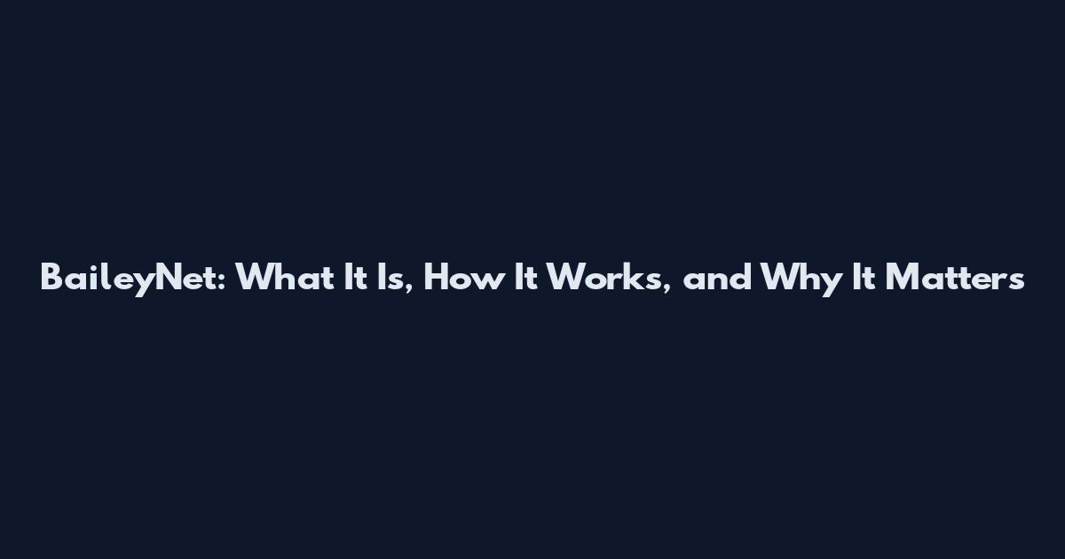 BaileyNet: What It Is, How It Works, and Why It Matters