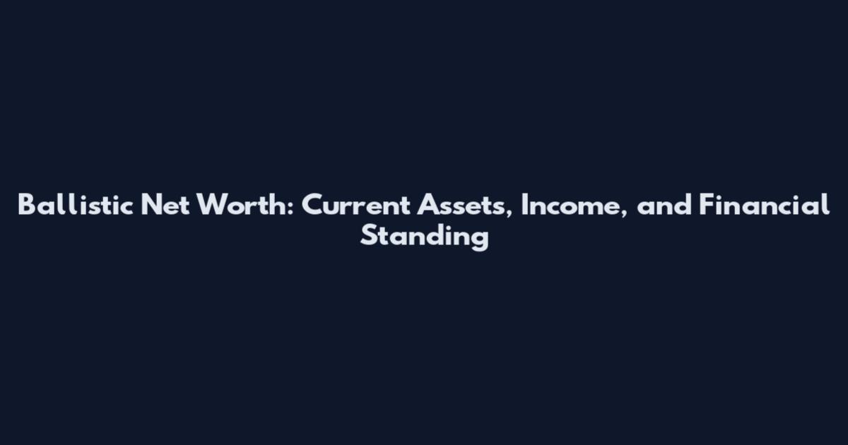 Ballistic Net Worth: Current Assets, Income, and Financial Standing
