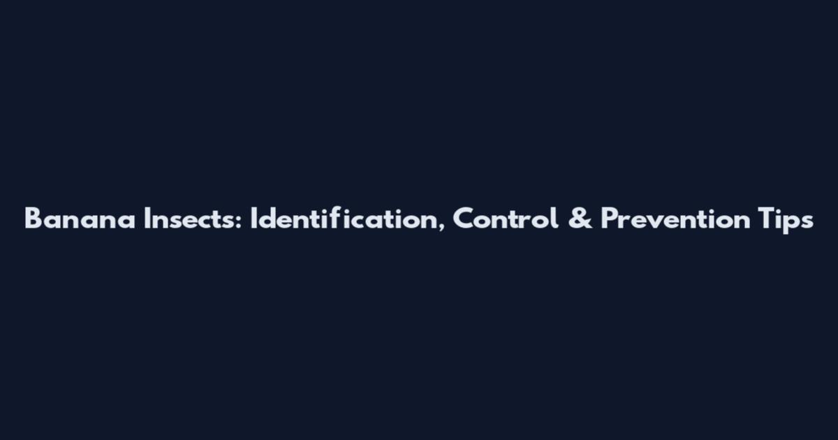 Banana Insects: Identification, Control & Prevention Tips
