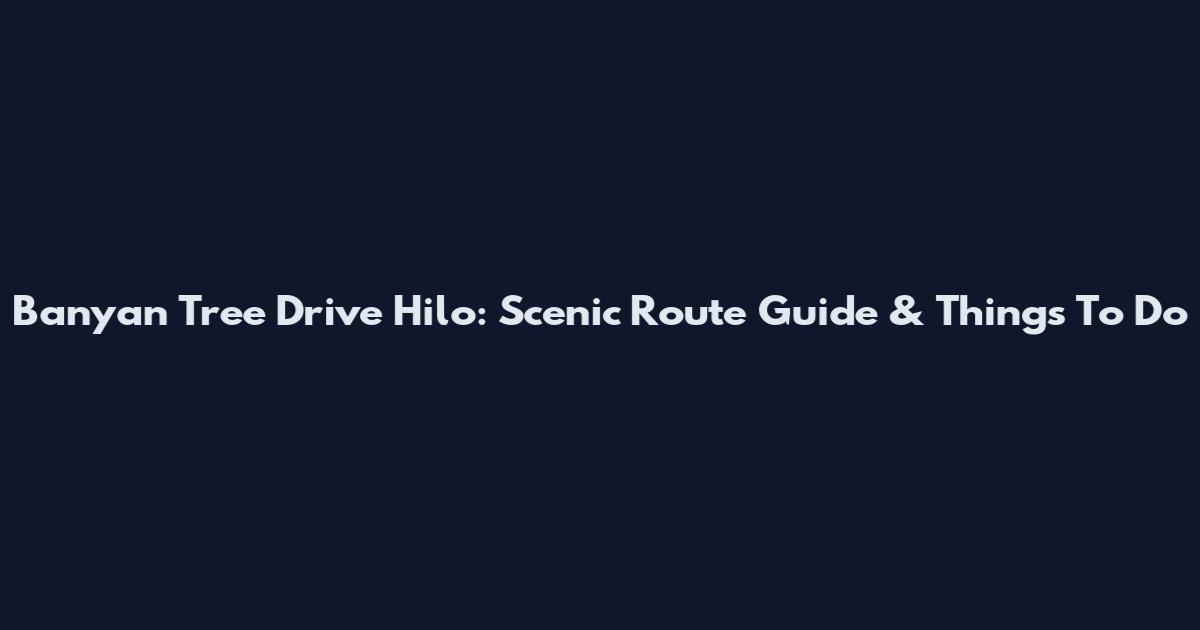 Banyan Tree Drive Hilo: Scenic Route Guide & Things To Do