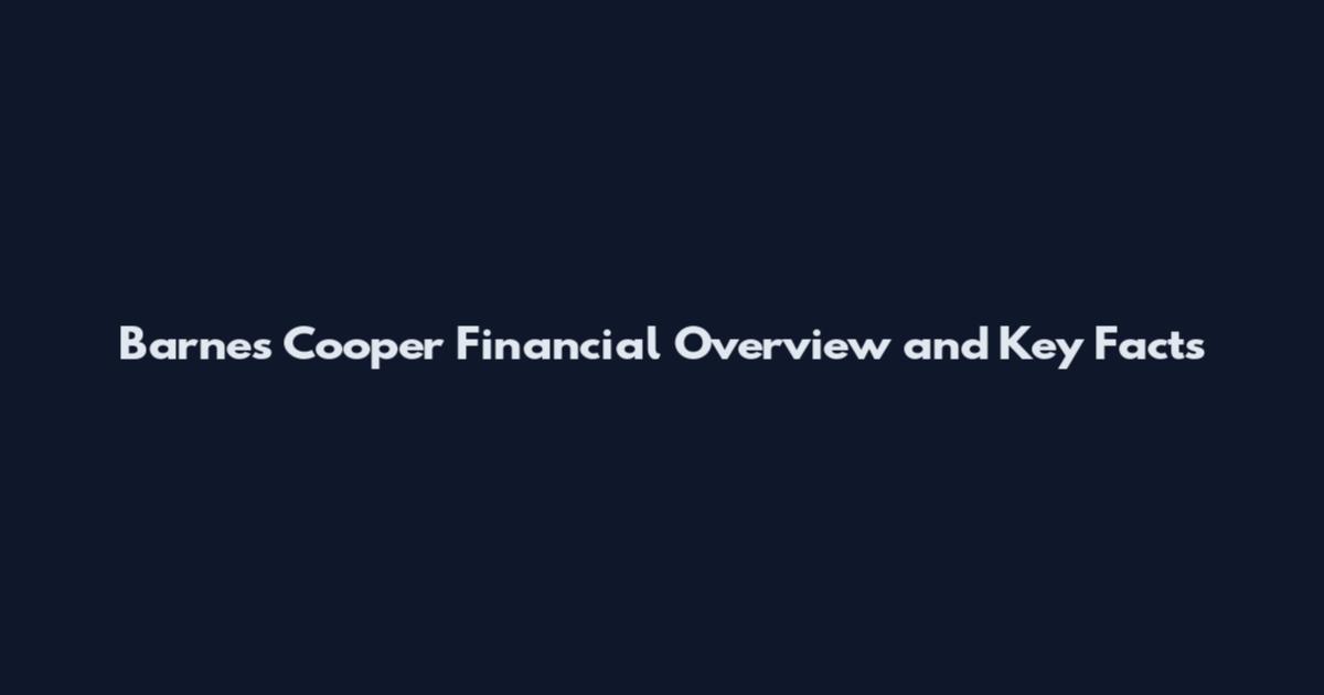 Barnes Cooper Financial Overview and Key Facts