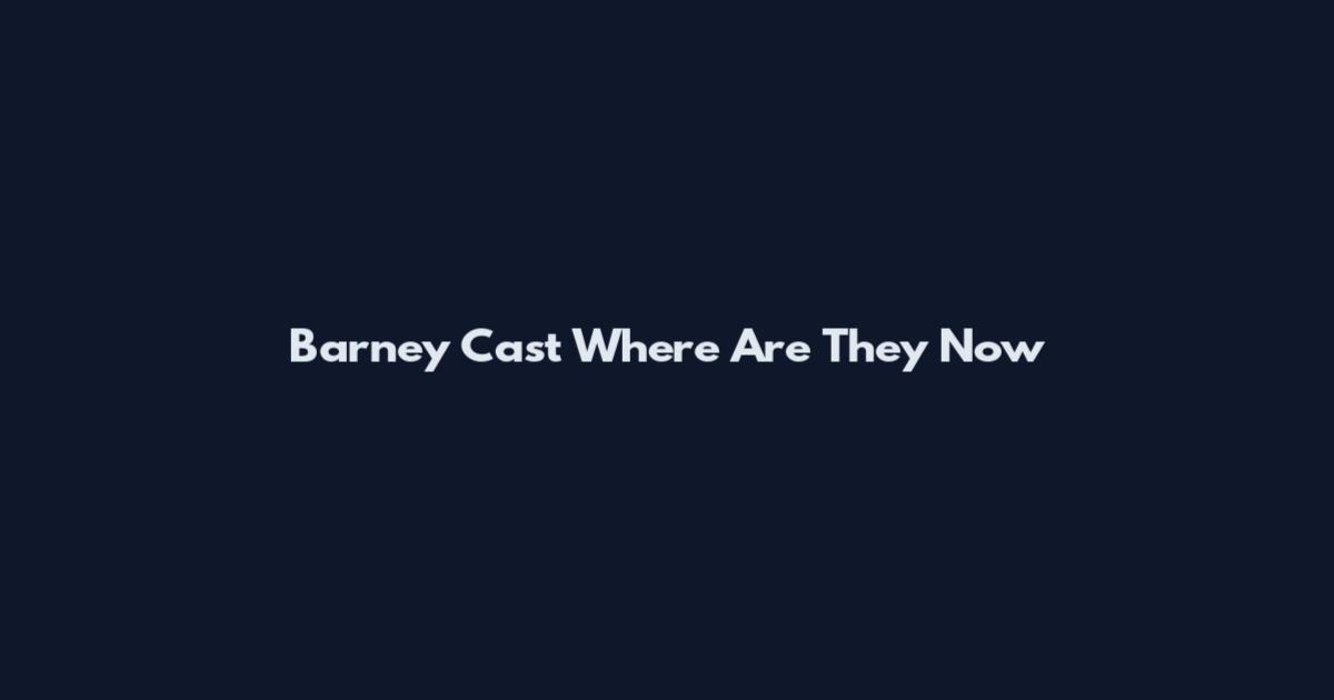Barney Cast Where Are They Now
