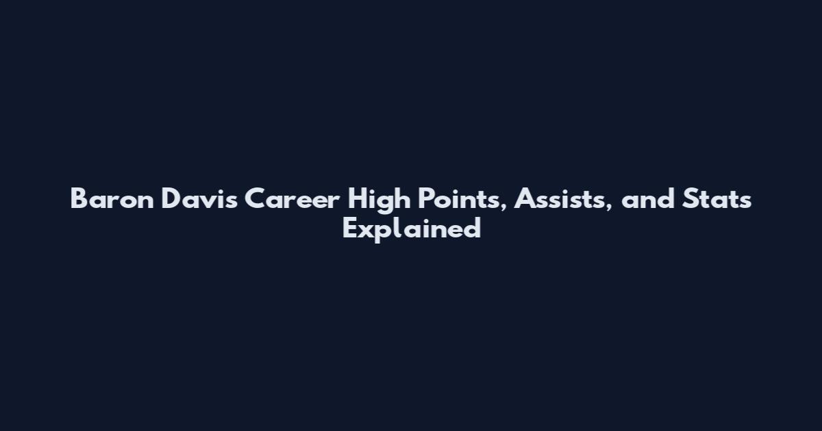Baron Davis Career High Points, Assists, and Stats Explained