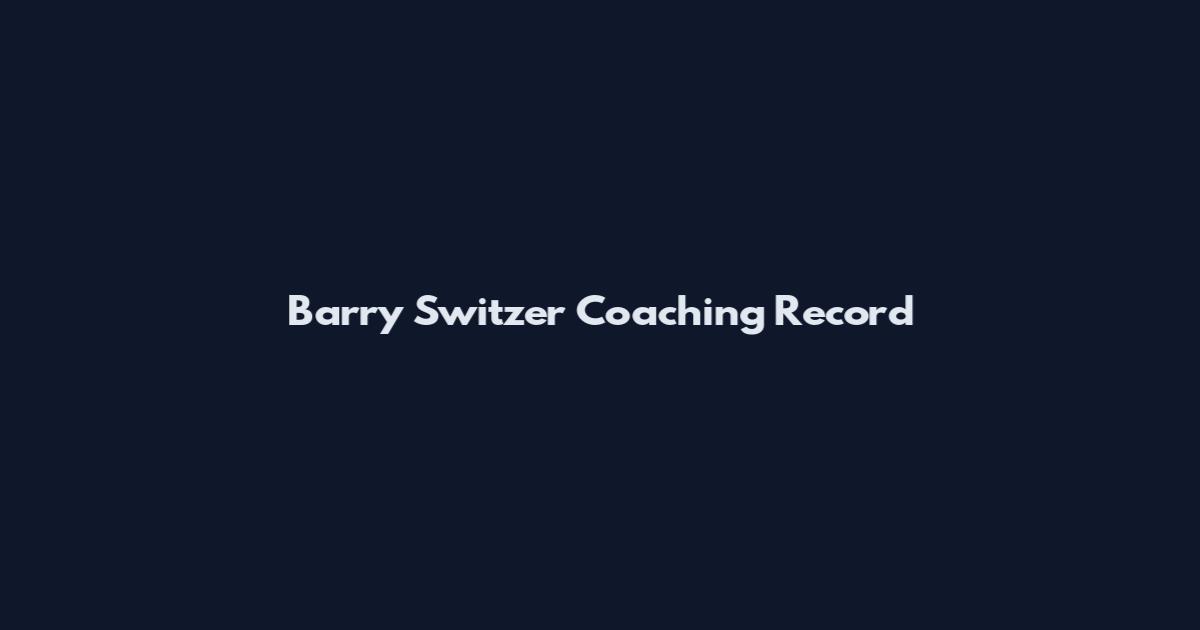 Barry Switzer Coaching Record