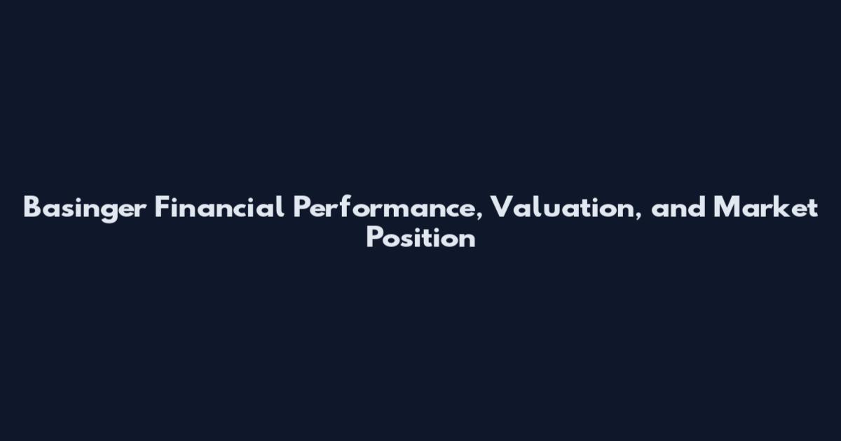 Basinger Financial Performance, Valuation, and Market Position