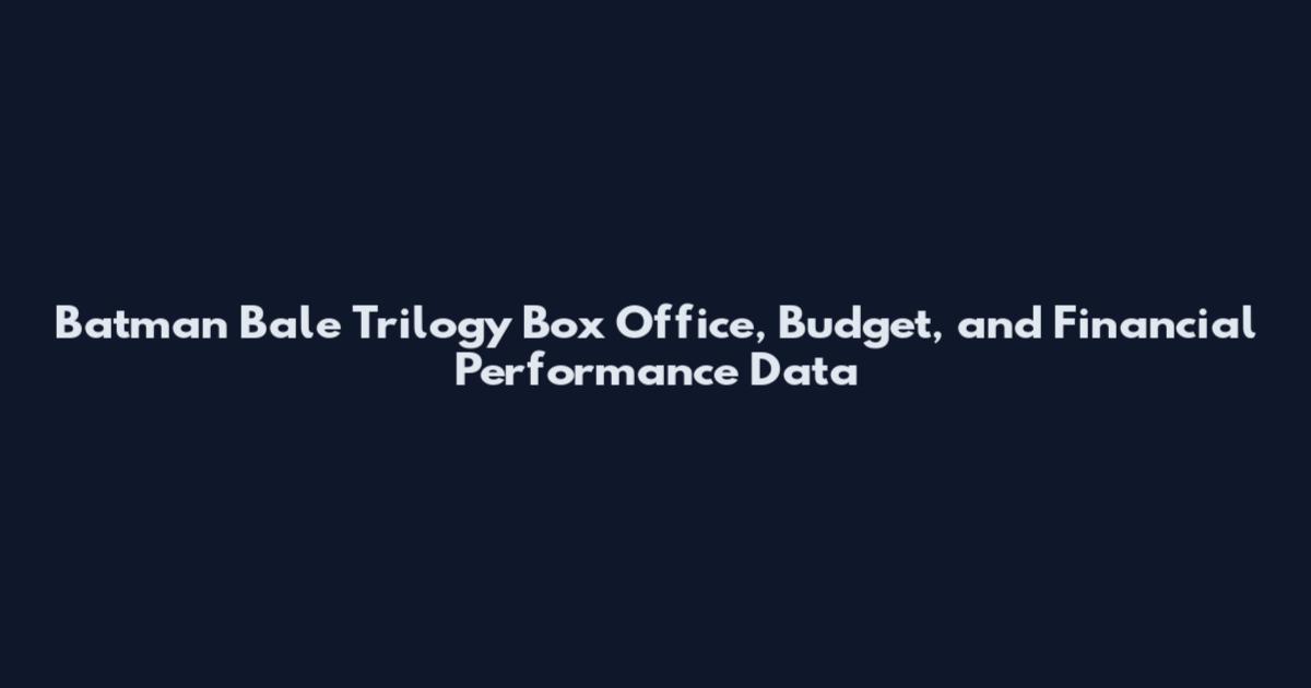 Batman Bale Trilogy Box Office, Budget, and Financial Performance Data