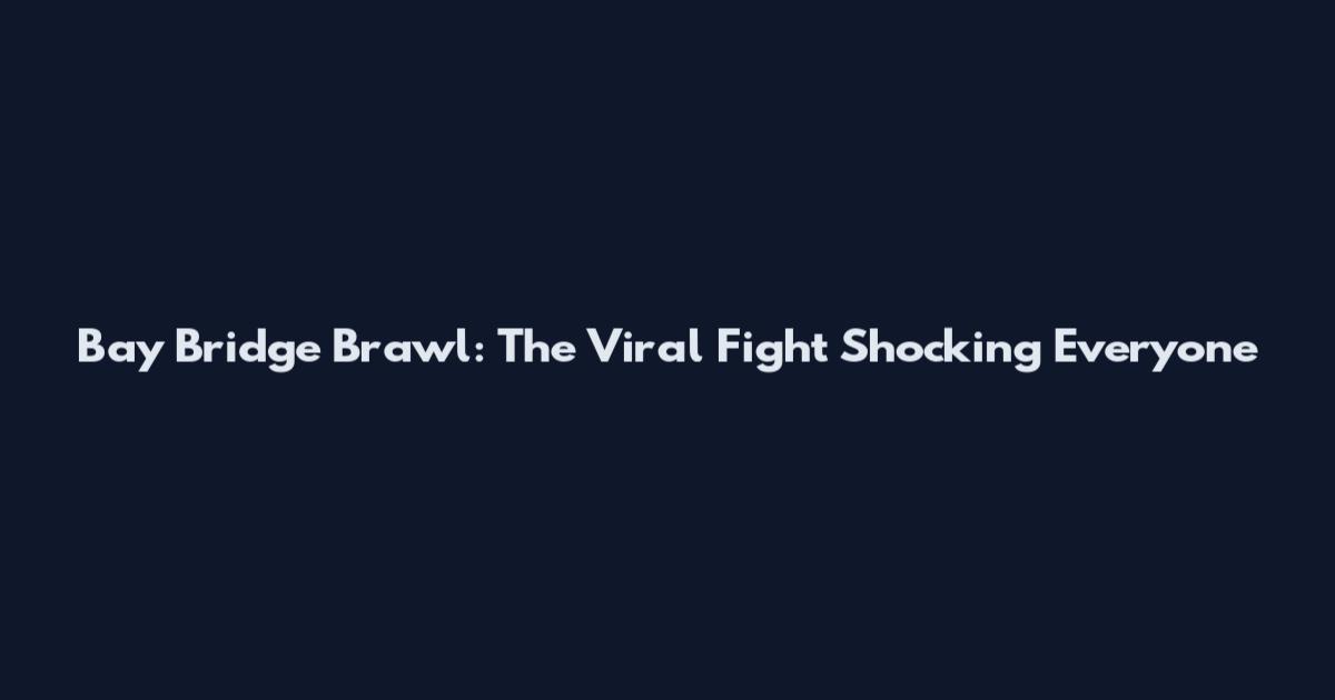 Bay Bridge Brawl: The Viral Fight Shocking Everyone