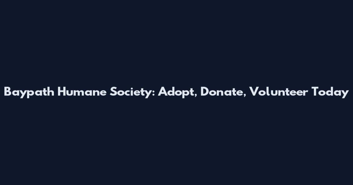 Baypath Humane Society: Adopt, Donate, Volunteer Today