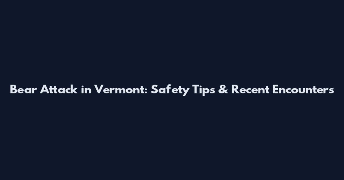 Bear Attack in Vermont: Safety Tips & Recent Encounters