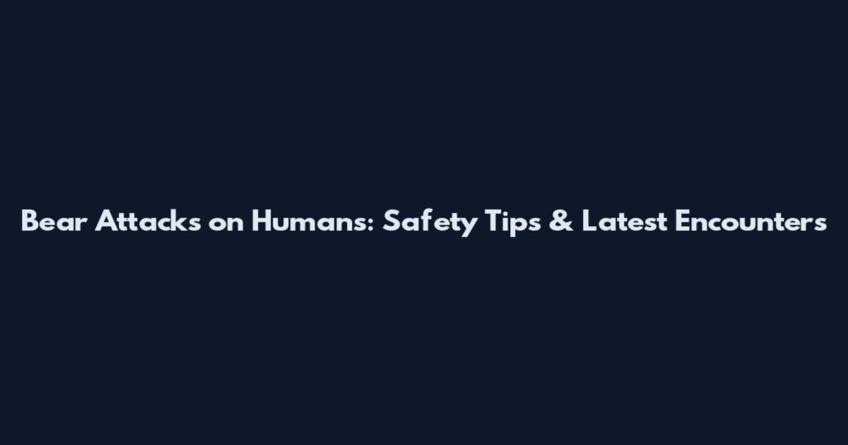 Bear Attacks on Humans: Safety Tips & Latest Encounters