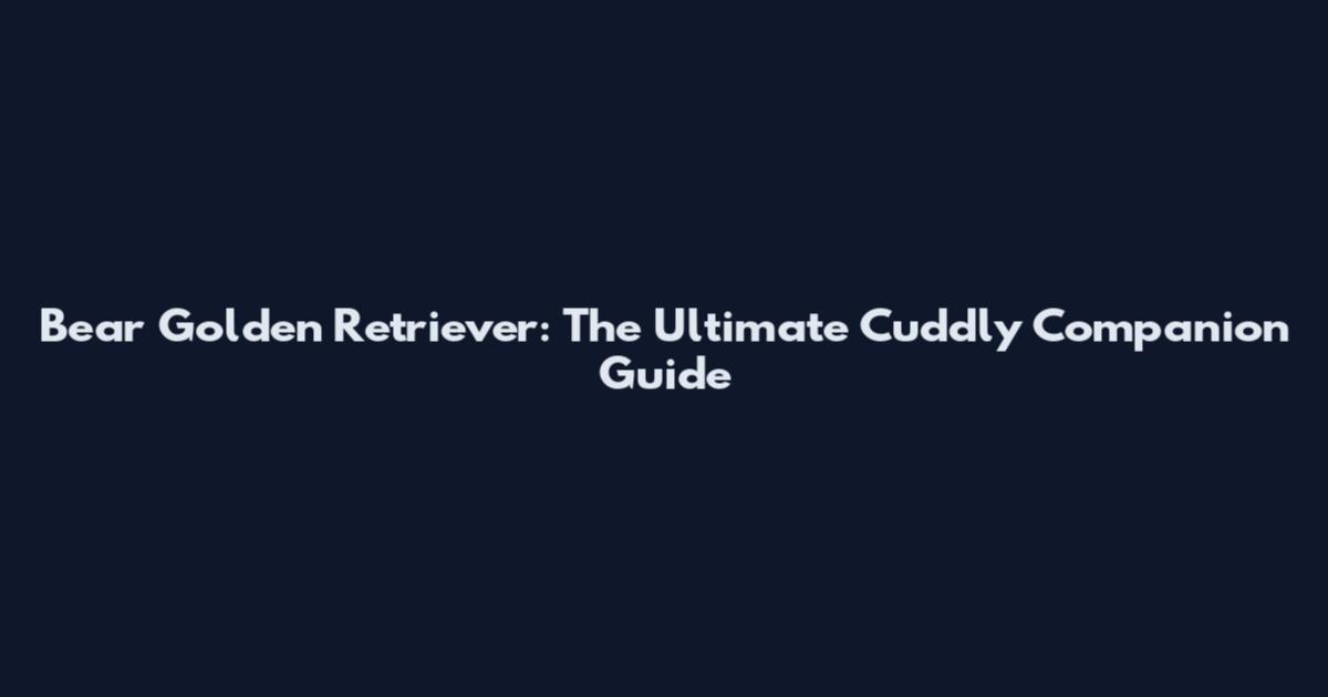 Bear Golden Retriever: The Ultimate Cuddly Companion Guide