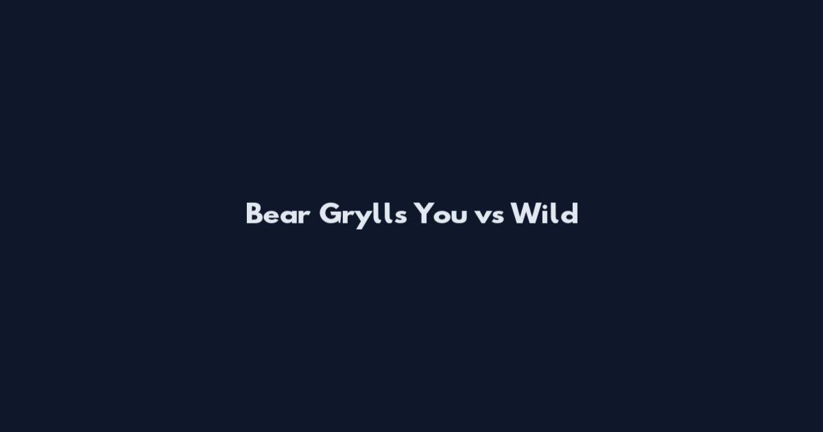 Bear Grylls You vs Wild