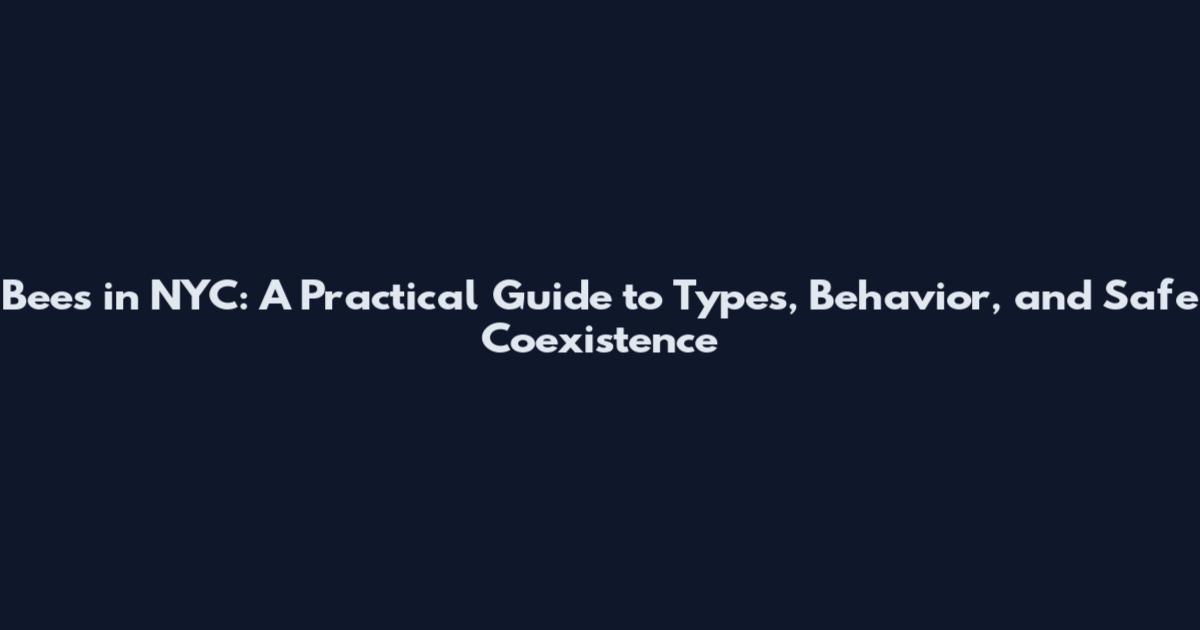 Bees in NYC: A Practical Guide to Types, Behavior, and Safe Coexistence