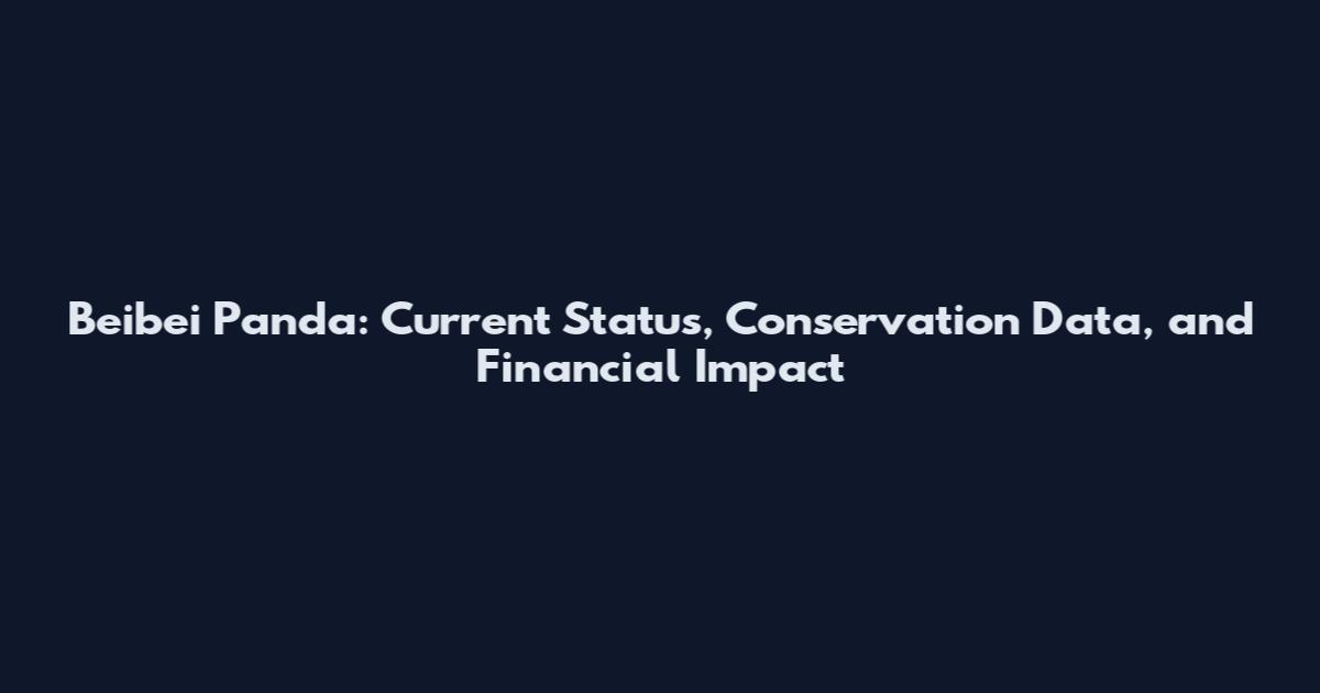 Beibei Panda: Current Status, Conservation Data, and Financial Impact