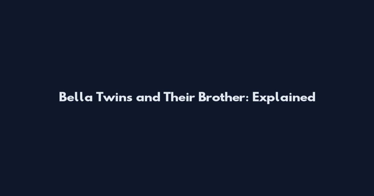 Bella Twins and Their Brother: Explained