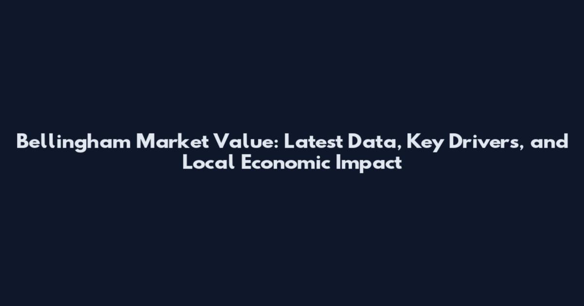 Bellingham Market Value: Latest Data, Key Drivers, and Local Economic Impact