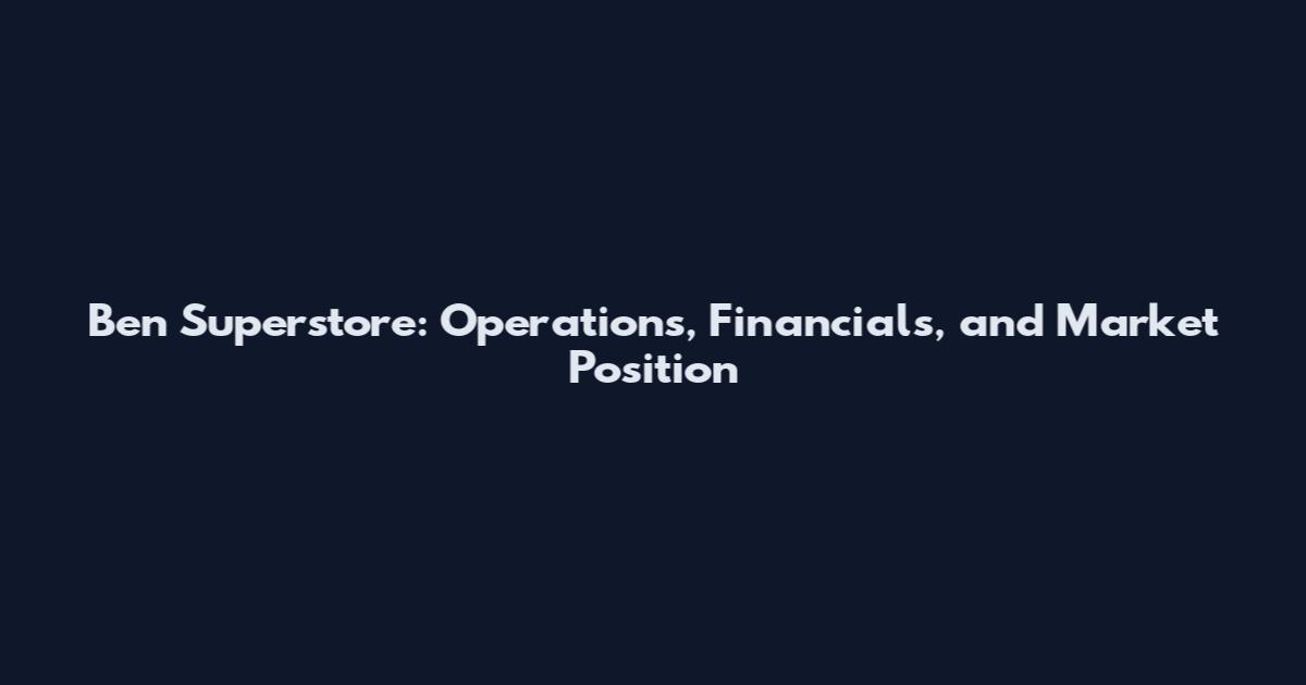 Ben Superstore: Operations, Financials, and Market Position