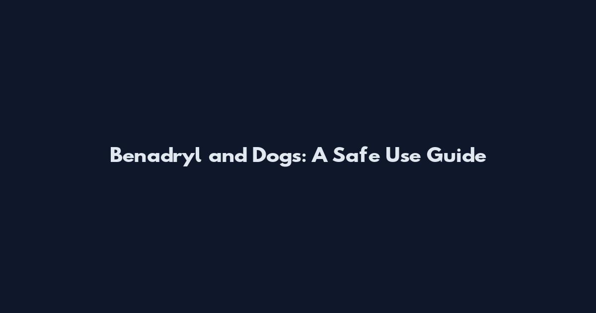 Benadryl and Dogs: A Safe Use Guide