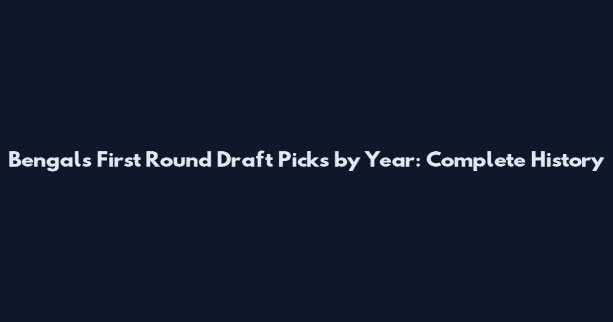 Bengals First Round Draft Picks by Year: Complete History