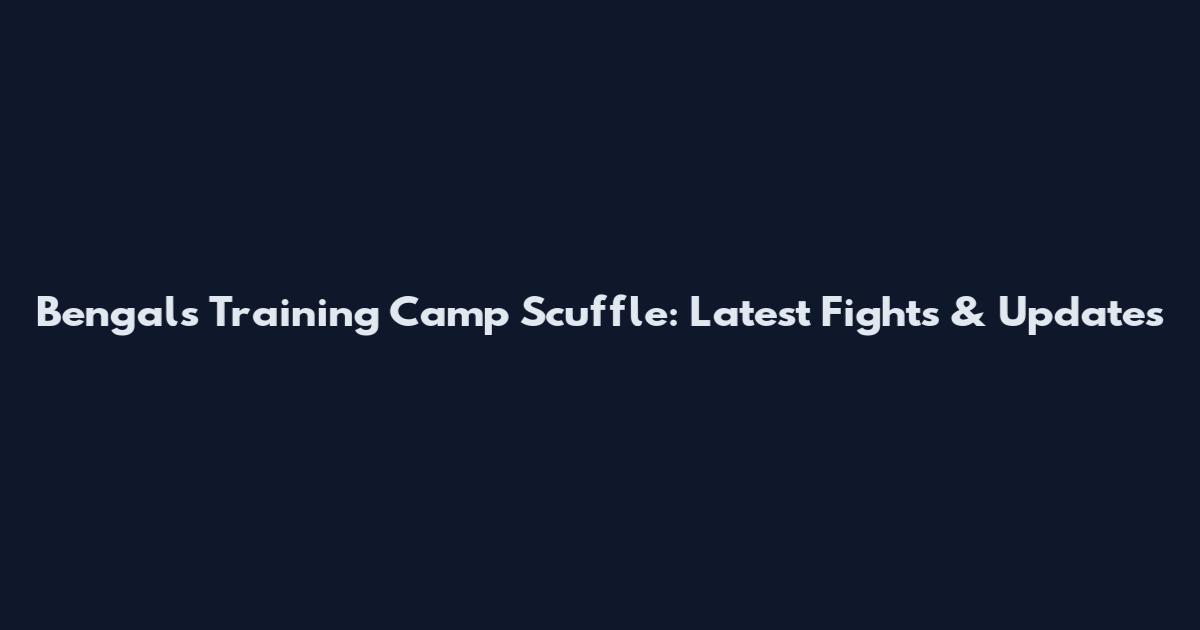 Bengals Training Camp Scuffle: Latest Fights & Updates