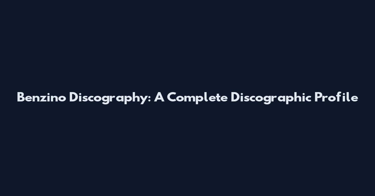 Benzino Discography: A Complete Discographic Profile