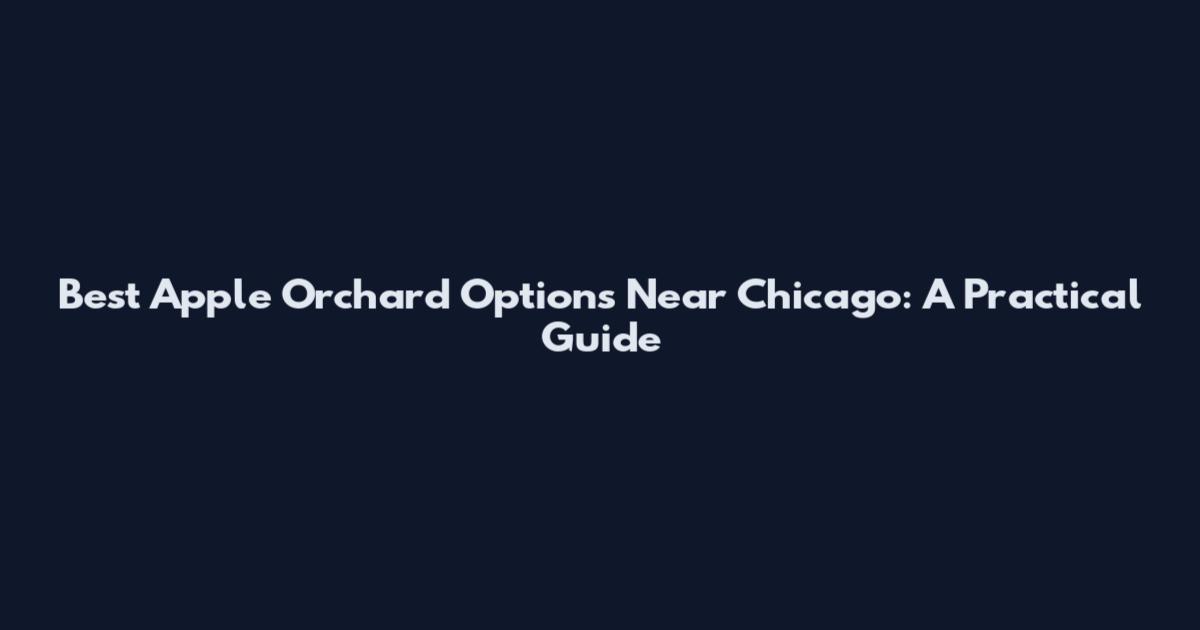 Best Apple Orchard Options Near Chicago: A Practical Guide