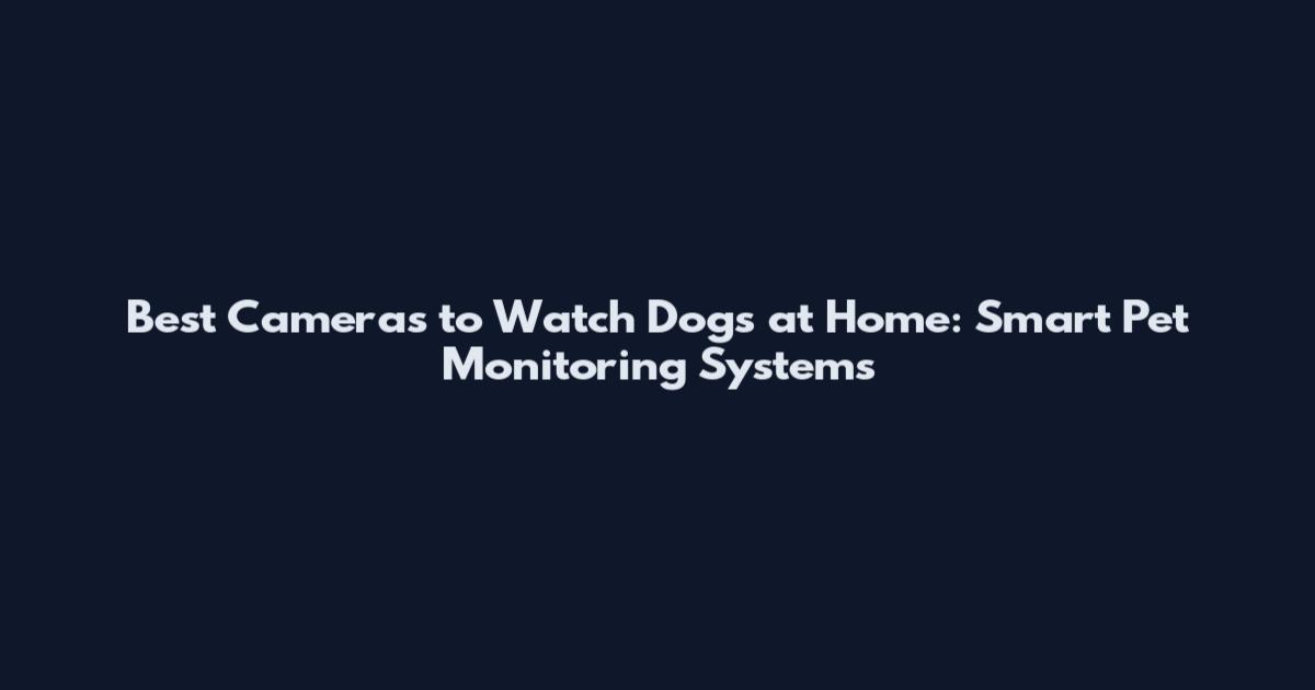 Best Cameras to Watch Dogs at Home: Smart Pet Monitoring Systems
